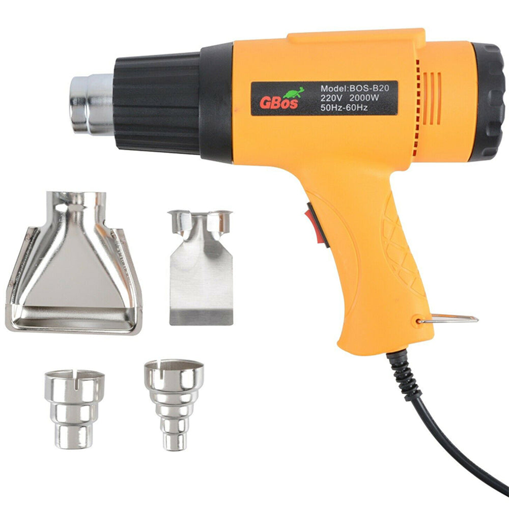 2000W Electric Heat Gun Hot Air Adjustable Temperature w/5 Nozzles Heating Tool