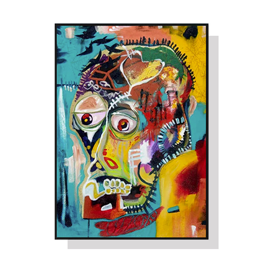 60cmx90cm Pop Art Head Black Frame Canvas Wall Art