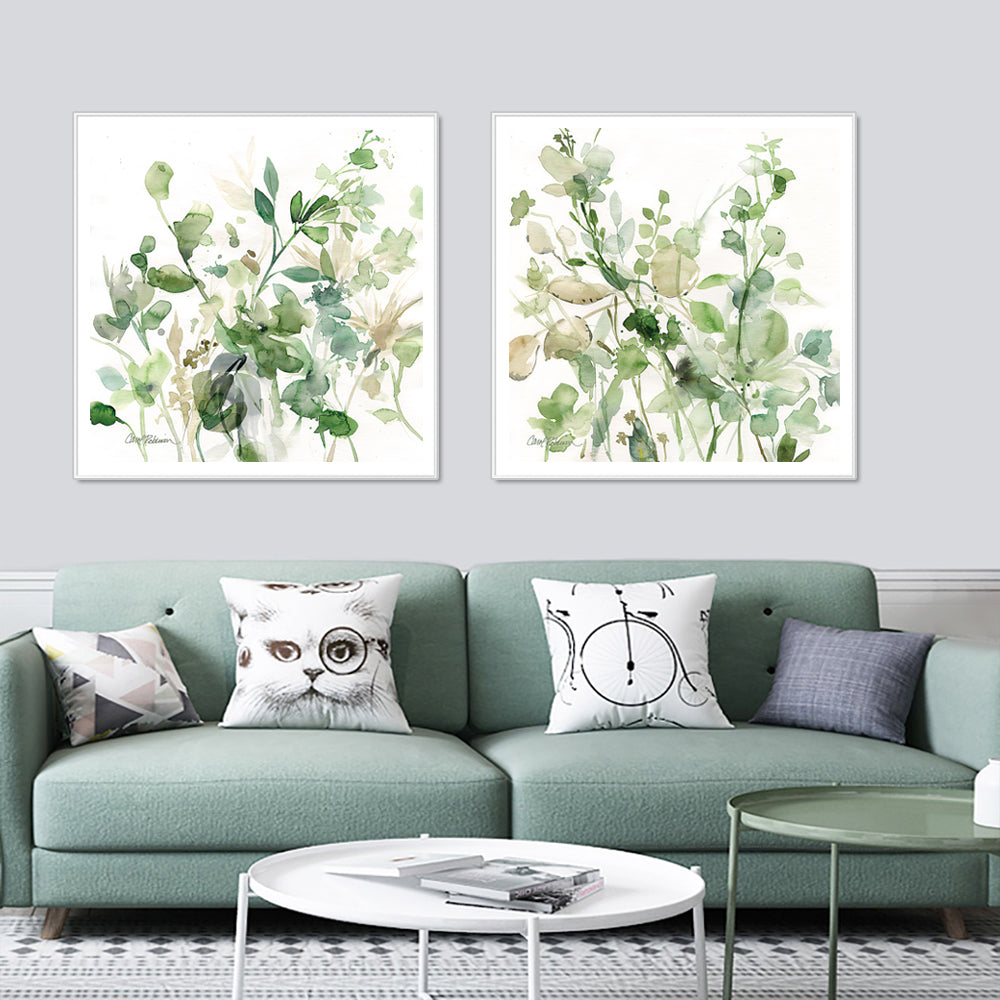 60cmx60cm Sage Garden By Carol Robinson 2 Sets White Frame Canvas Wall Art