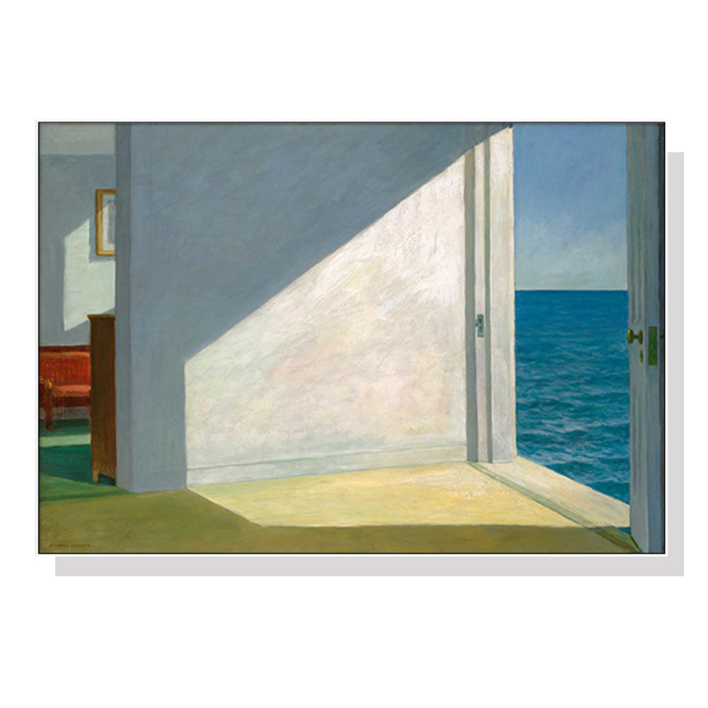 80cmx120cm Room By The Sea By Edward Hopper White Frame Canvas Wall Art