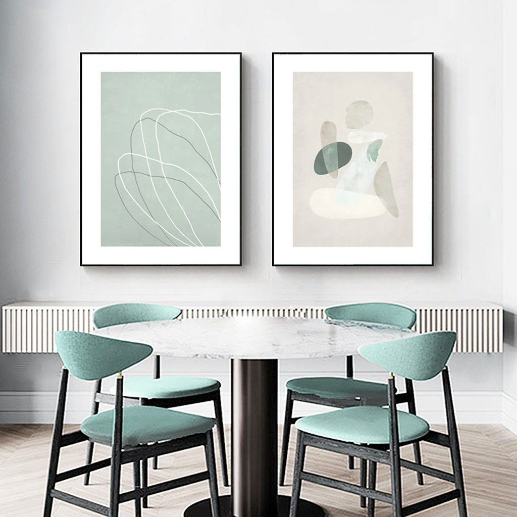 Wall Art 90cmx135cm Abstract body and lines 2 Sets Black Frame Canvas