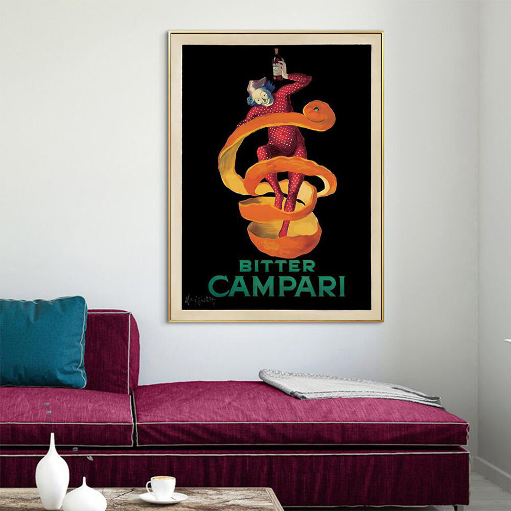 80cmx120cm Bitter Campari Gold Frame Canvas Wall Art