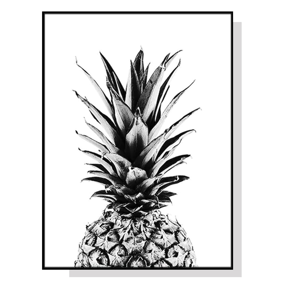 80cmx120cm Pineapple Black Frame Canvas Wall Art