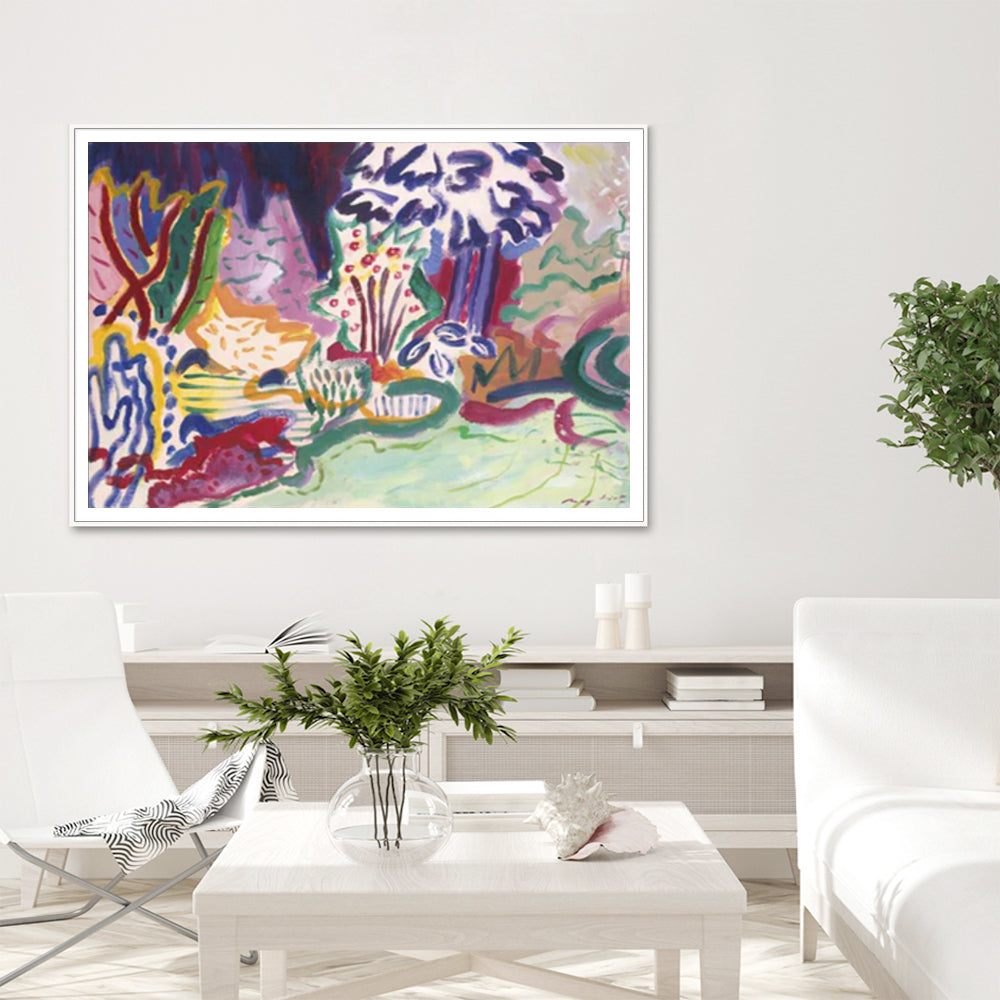 Wall Art 50cmx70cm Late Summer White Frame Canvas