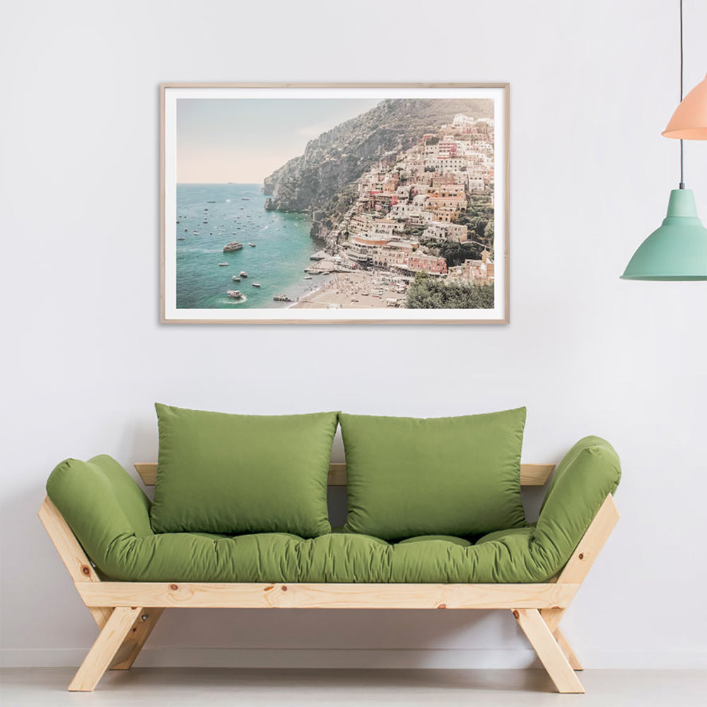 Wall Art 80cmx120cm Italy Amalfi Coast Wood Frame Canvas