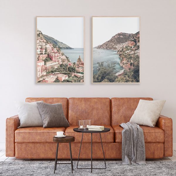 Wall Art 50cmx70cm Italy Positano 2 Sets Wood Frame Canvas