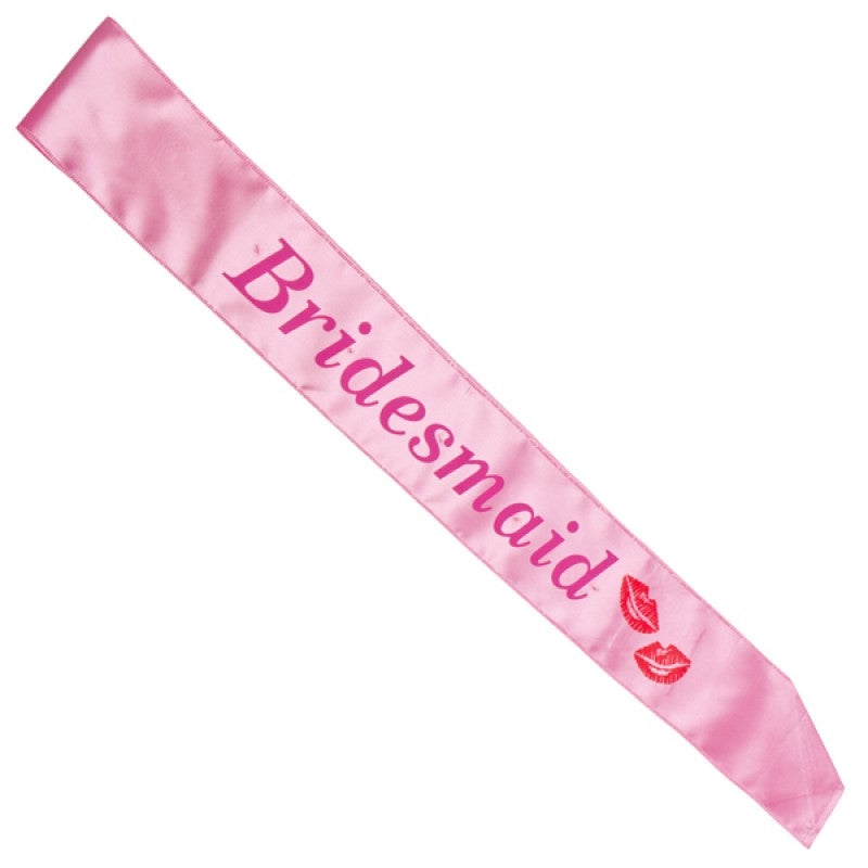 Pink Bridesmaid Flashing Sash