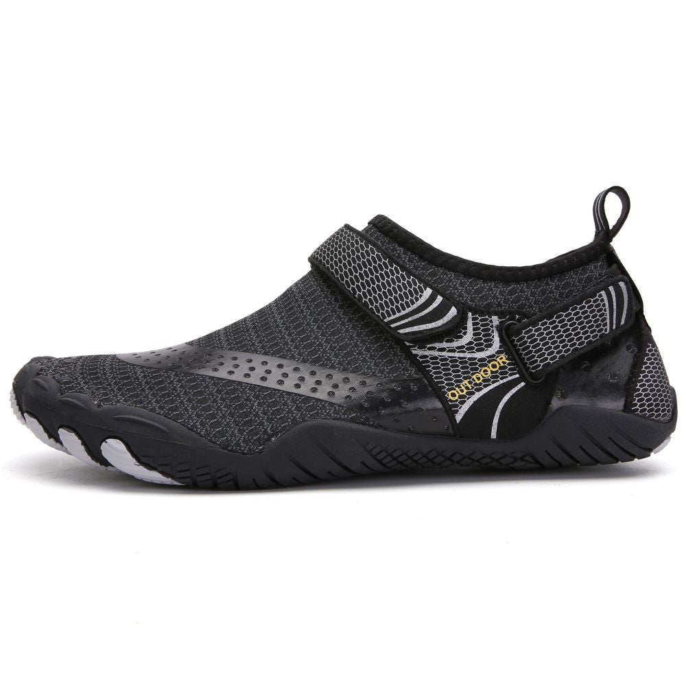 Men Women Water Shoes Barefoot Quick Dry Aqua Sports Shoes - Black Size EU38 = US5