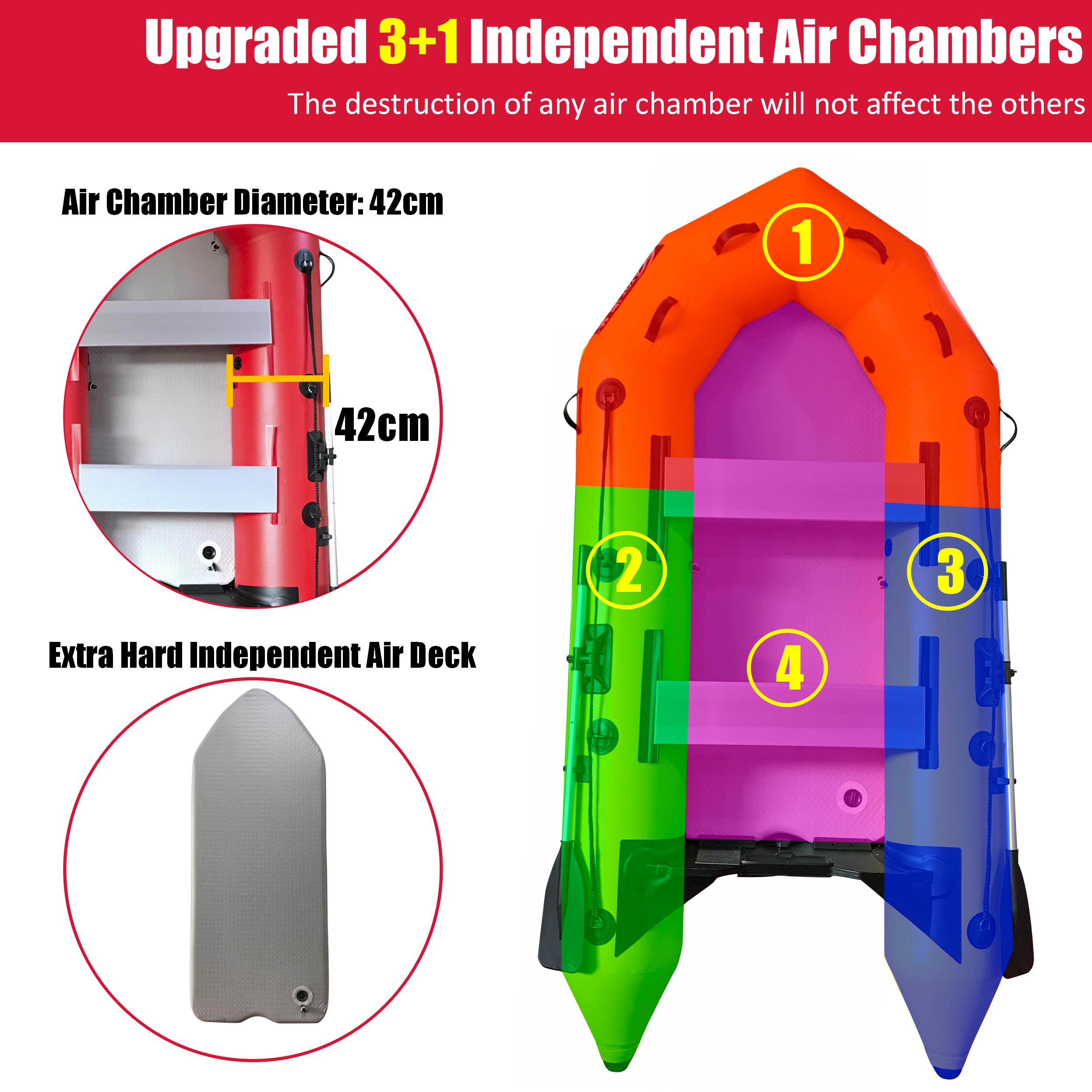 3m Inflatable Dinghy Boat Tender Pontoon Rescue- Red