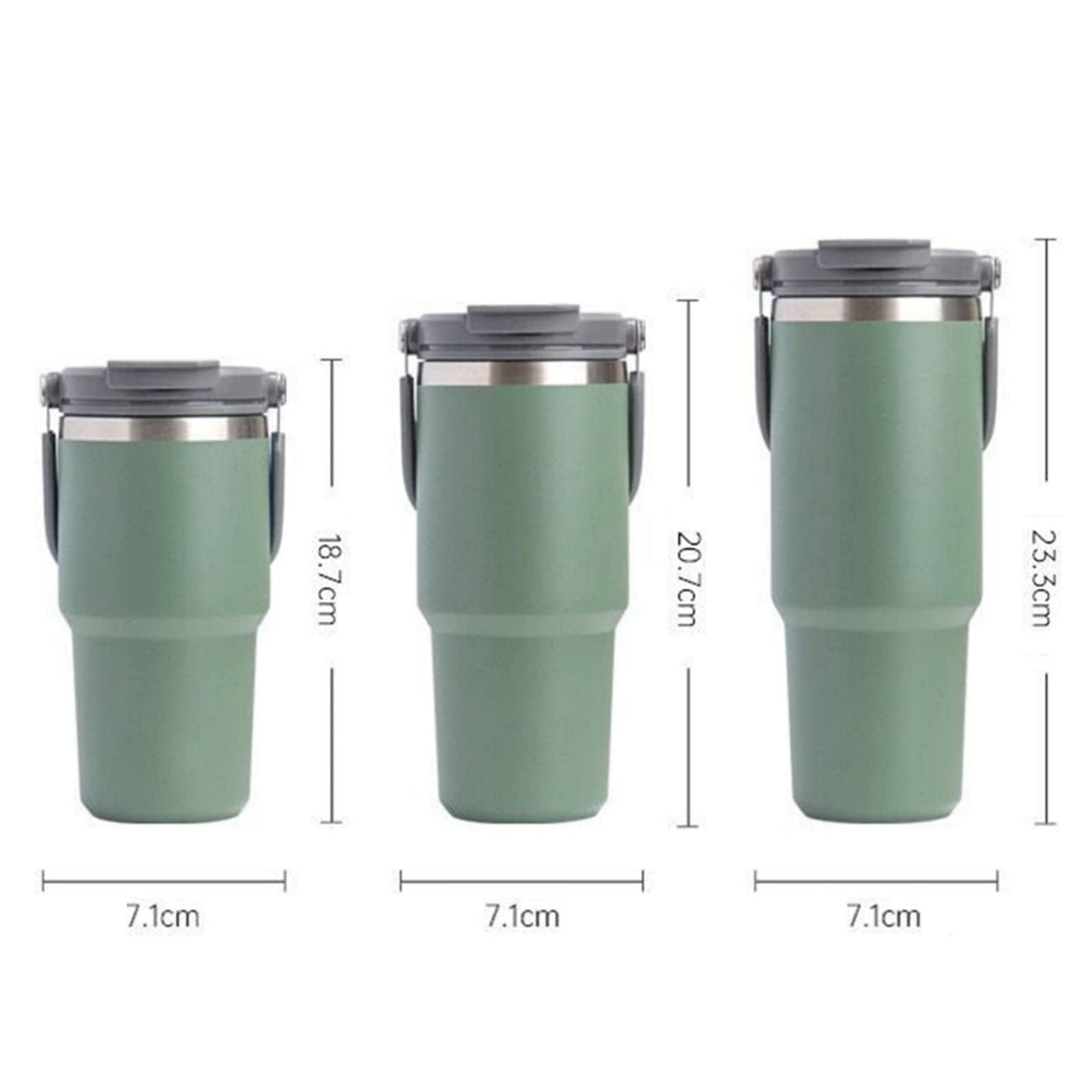 750ML Green Stainless Steel Travel Mug with Leak-proof 2-in-1 Straw and Sip Lid, Vacuum Insulated Coffee Mug for Car, Office, Perfect Gifts, Keeps Liquids Hot or Cold