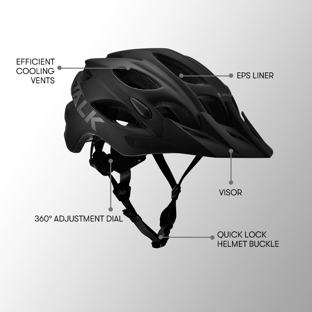 VALK Mountain Bike Helmet Medium 56-58cm Bicycle MTB Cycling Safety Accessories