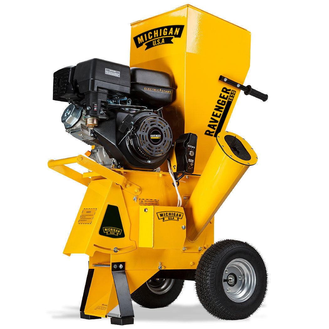 MICHIGAN 18HP Petrol Wood Chipper Commercial 420cc Shredder Mulcher Garden Tree Grinder