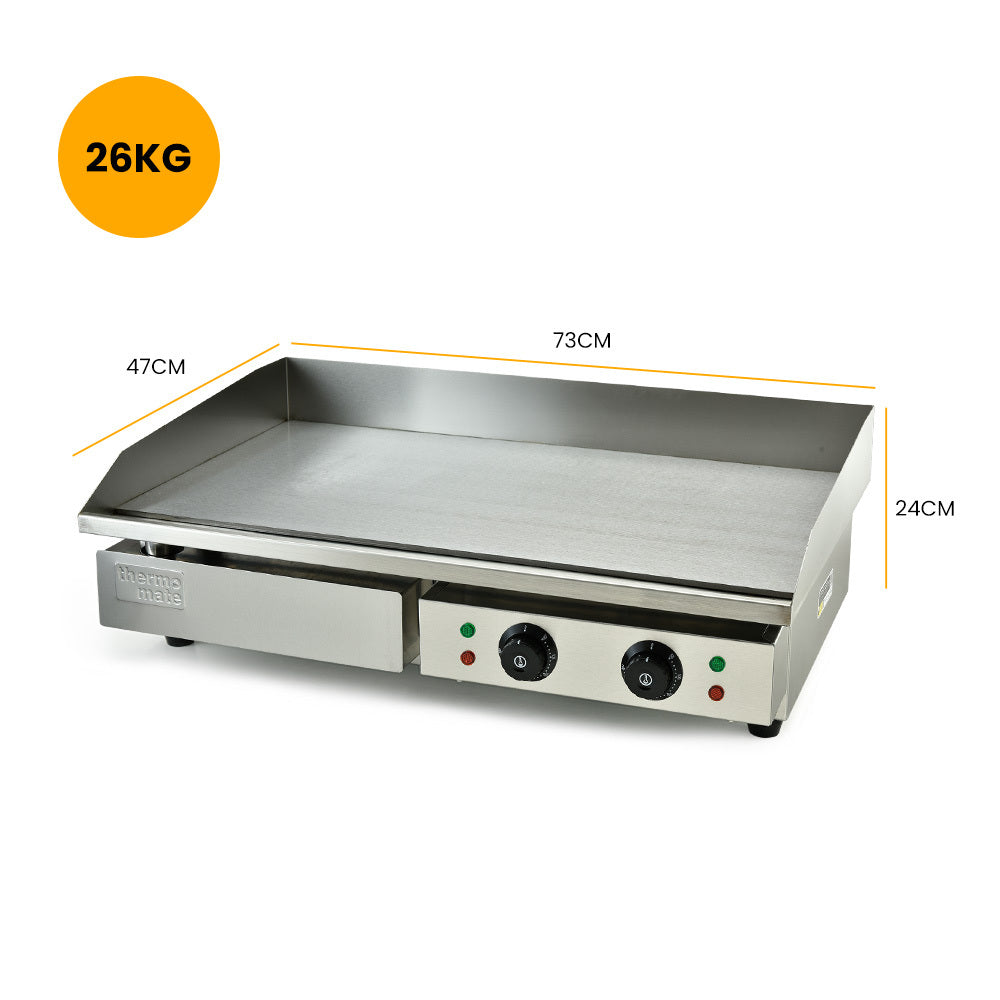 THERMOMATE 4400W Electric Griddle Commercial Grill Griller Pan Hot Plate Countertop Extra Large