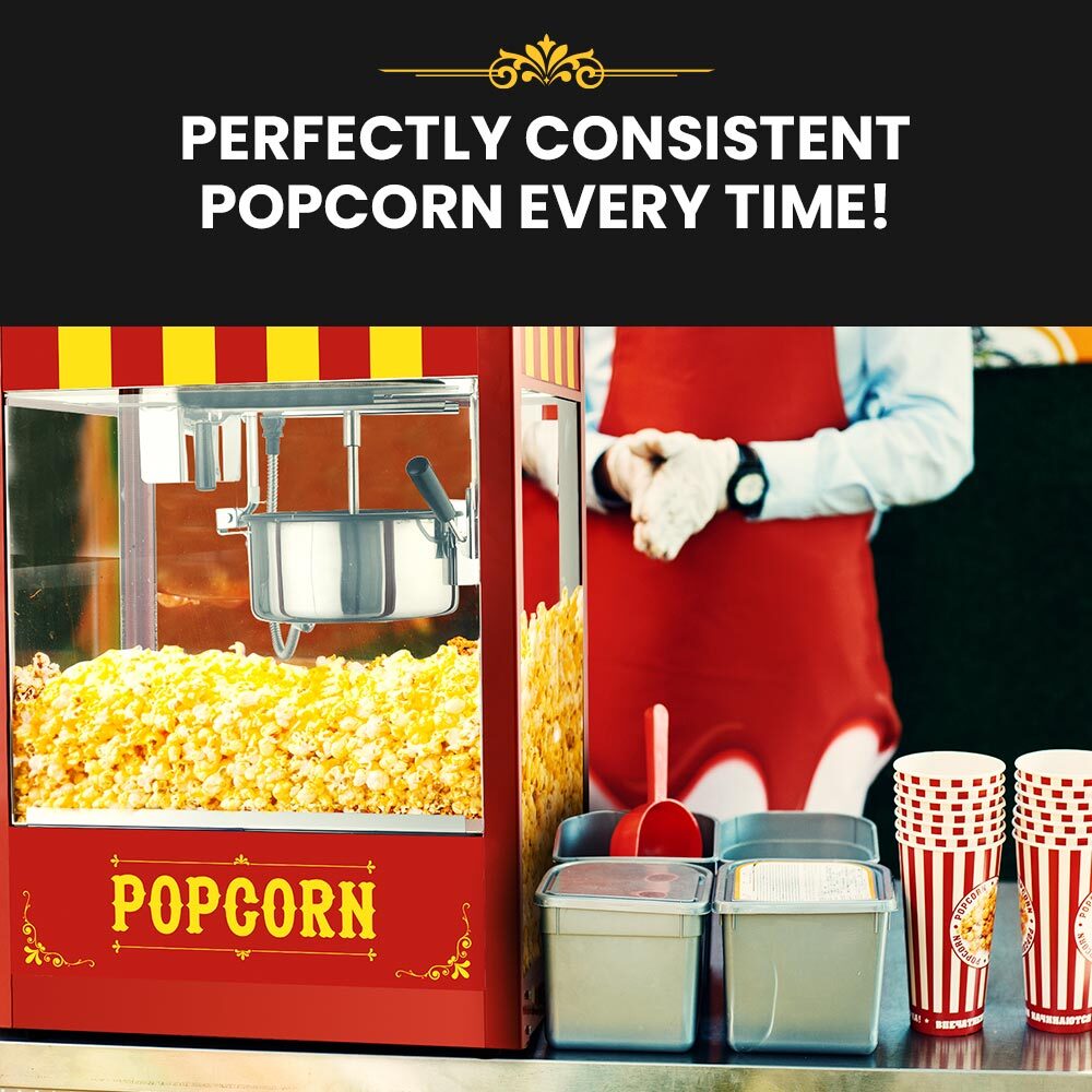 EUROCHEF Commercial Electric Popcorn Maker Machine Pop Corn Popper Cooker