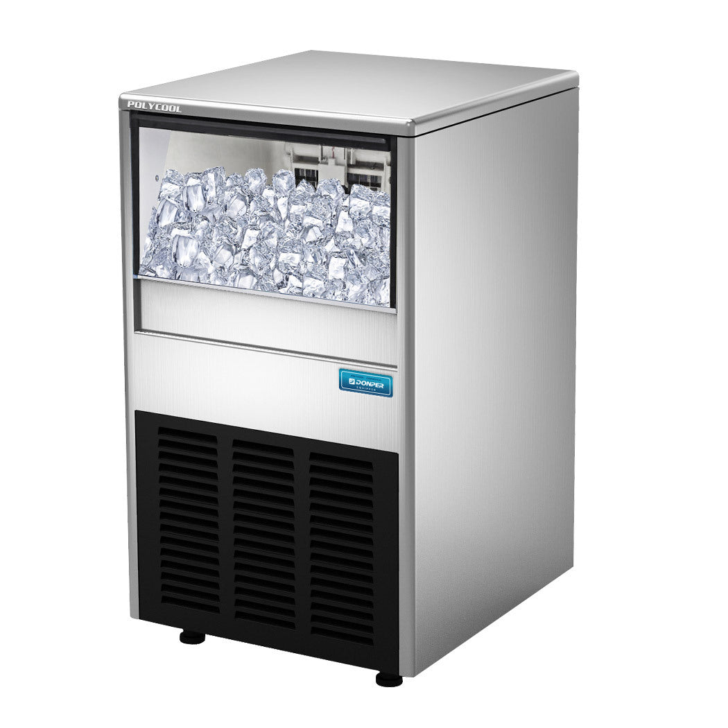 POLYCOOL Commercial Ice Maker Machine, up to 60kg/24hr, Donper Compressor, Undercounter, Freestanding