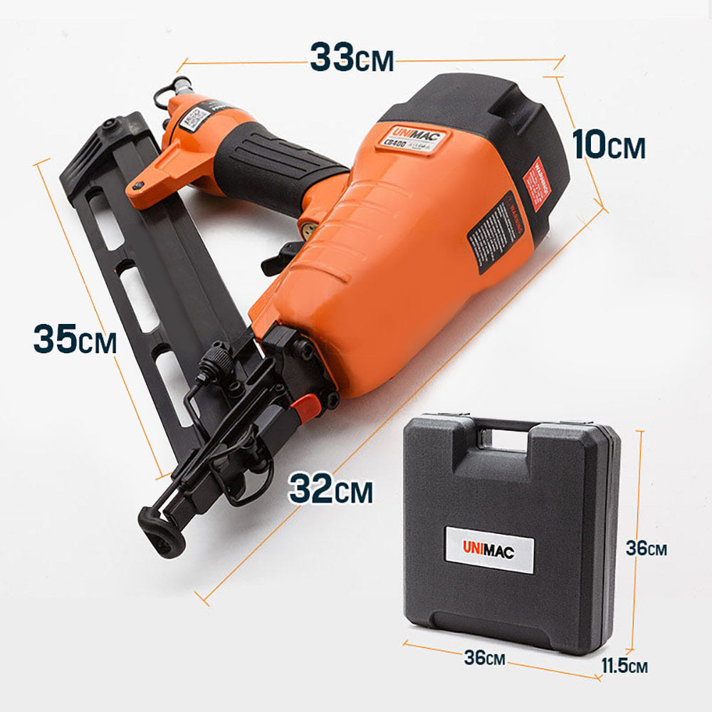 UNIMAC Finishing Air Nail Gun - Heavy Duty Angled Nailer Pneumatic Finish