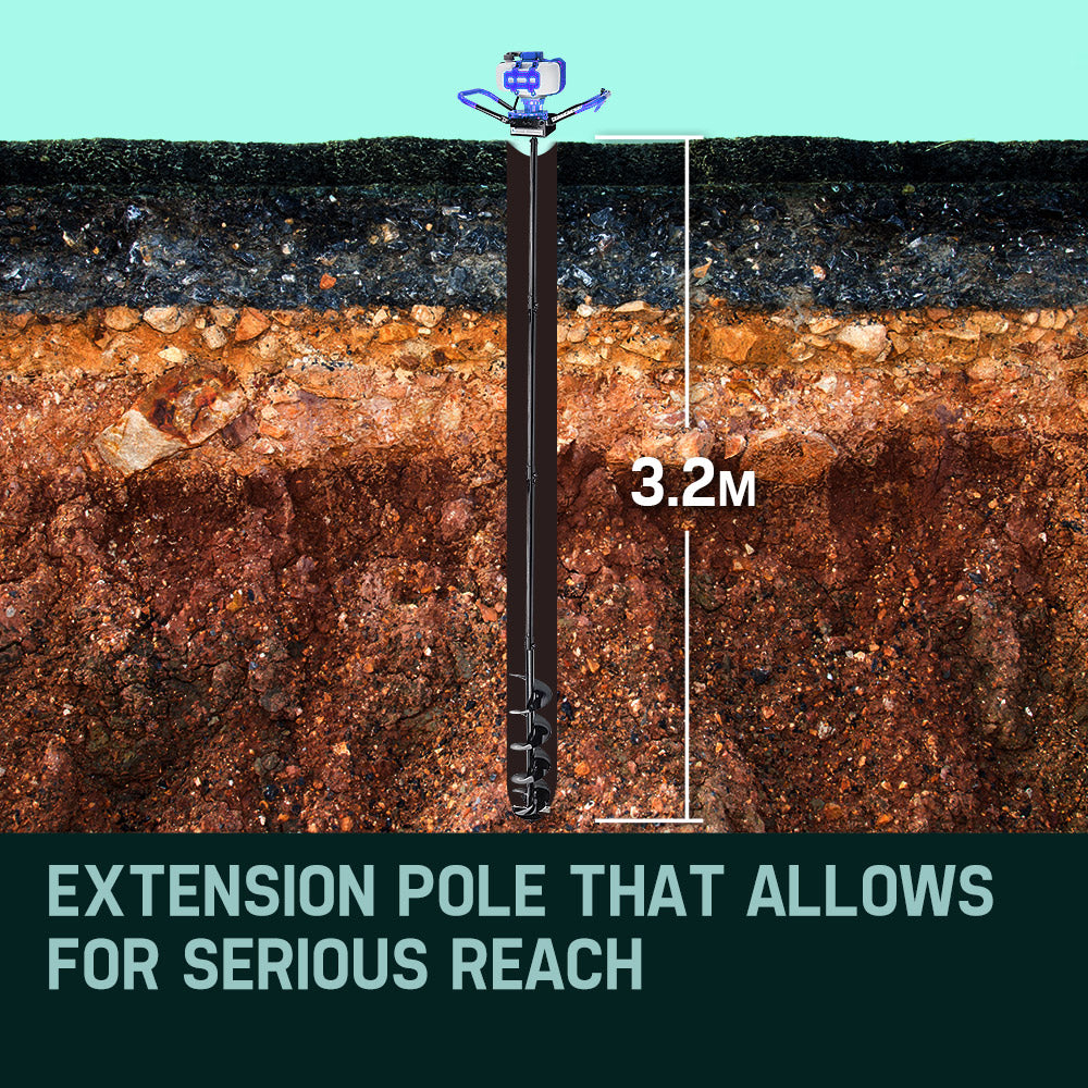 POWERBLADE 88cc Post Hole Digger Petrol Posthole Earth Auger Fence Borer Drill