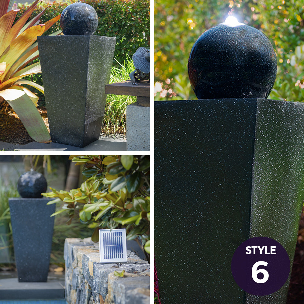 PROTEGE Water Fountain Solar Powered 3 Tiered Battery Outdoor Bird Bath with LED Lights