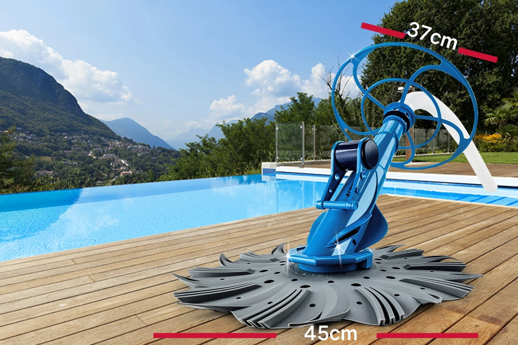 Aurelaqua Swimming Pool Cleaner Floor Climb Wall Automatic Vacuum 10M Hose Blue