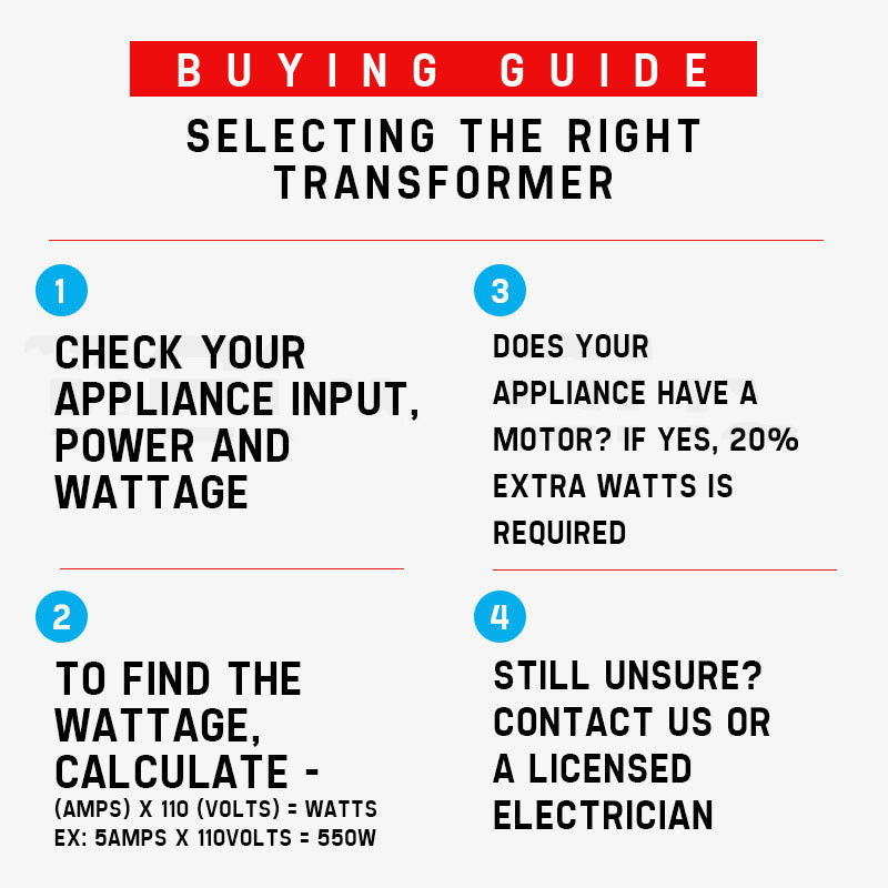 GENPOWER 500W 240V-110 Step Down Transformer Stepdown Voltage Converter AU-US