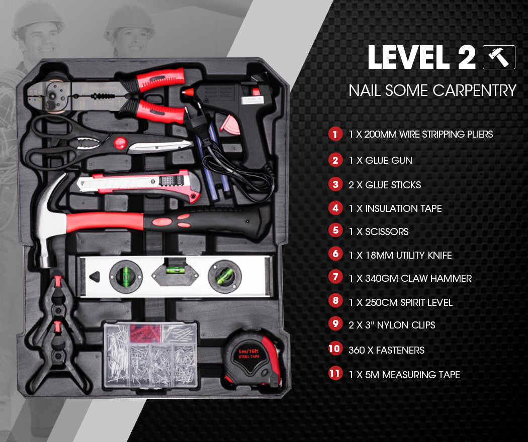 BULLET 925PC Tool Box On Wheels Kit Trolley Mobile Handle Toolbox Storage Set