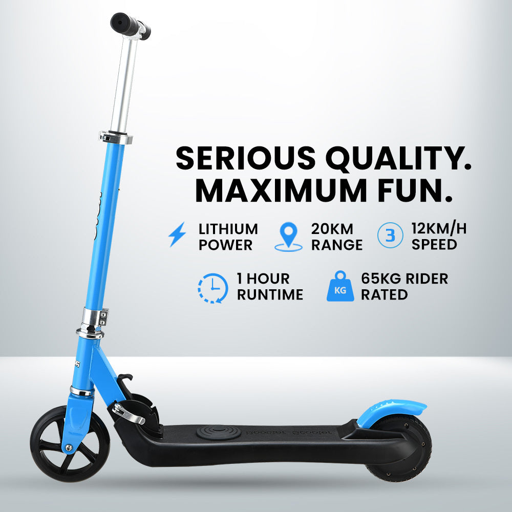 ROVO KIDS Electric Scooter Lithium Ride-On Foldable E-Scooter 125W Rechargeable, Blue