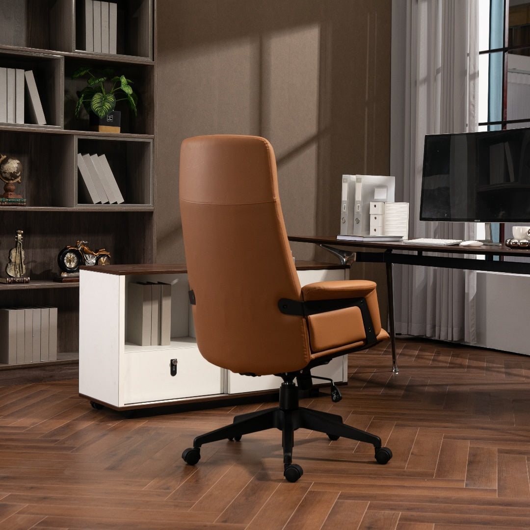 High Back Office Chair -Light Brown