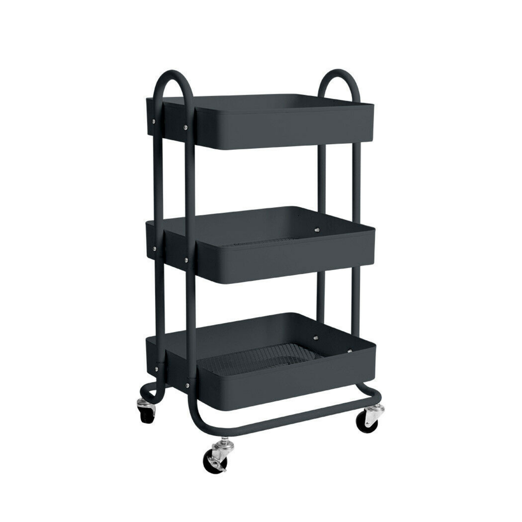 EKKIO Kitchen Trolley Cart 3 Tier (Black) EK-KTC-100-DSH