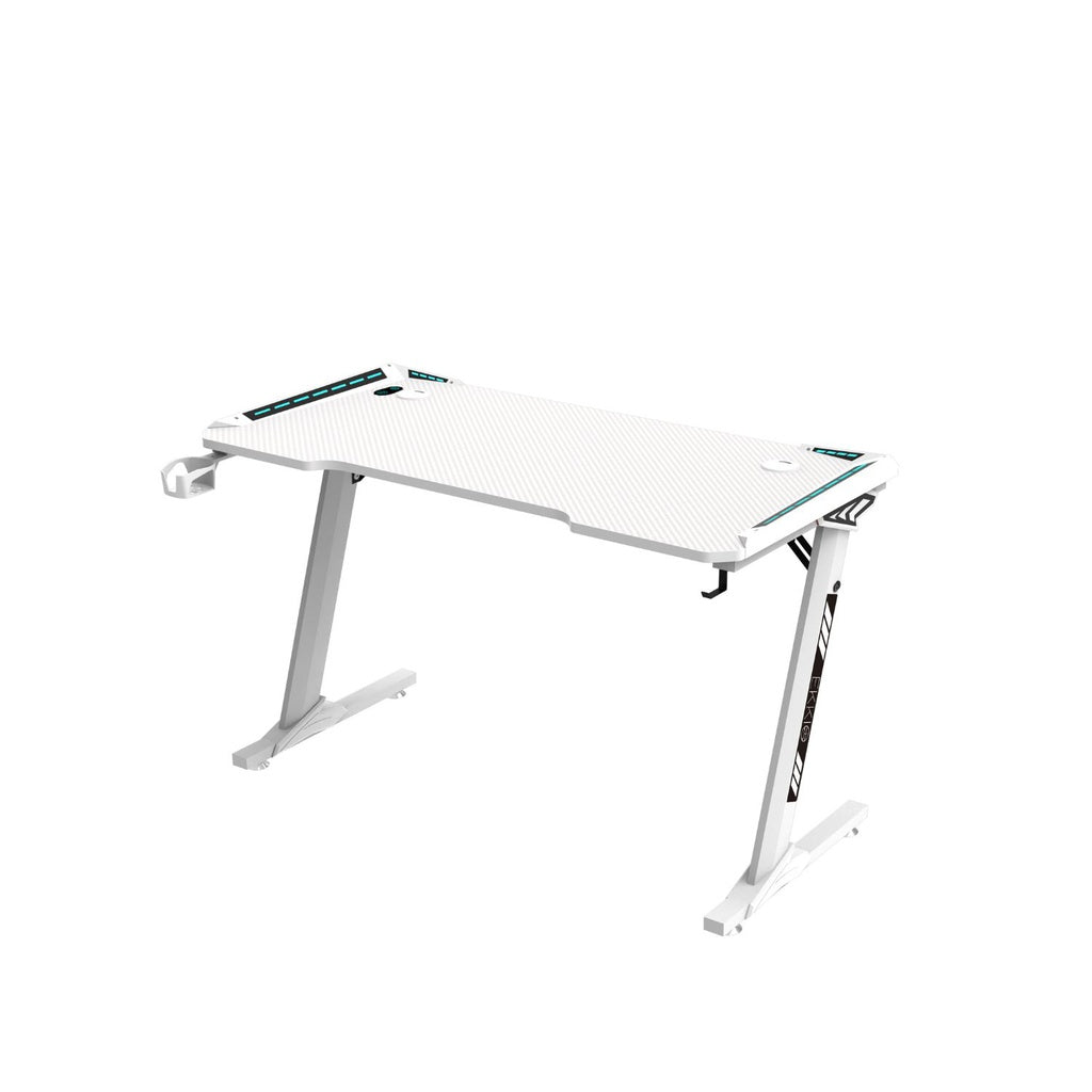 EKKIO RGB Gaming Desk Z Shape White 140cm EK-GD-109-AL