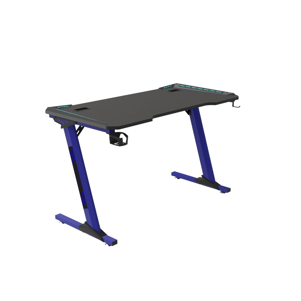 EKKIO RGB Gaming Desk Z Shape Blue 140cm EK-GD-108-AL