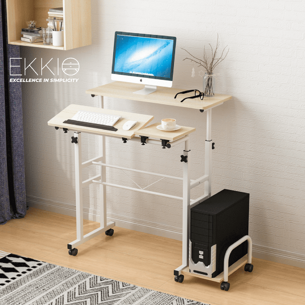 Ekkio Mobile Desk Detachable Sideboard British Maple EK-MD-104-VAC/EK-MD-104-YM