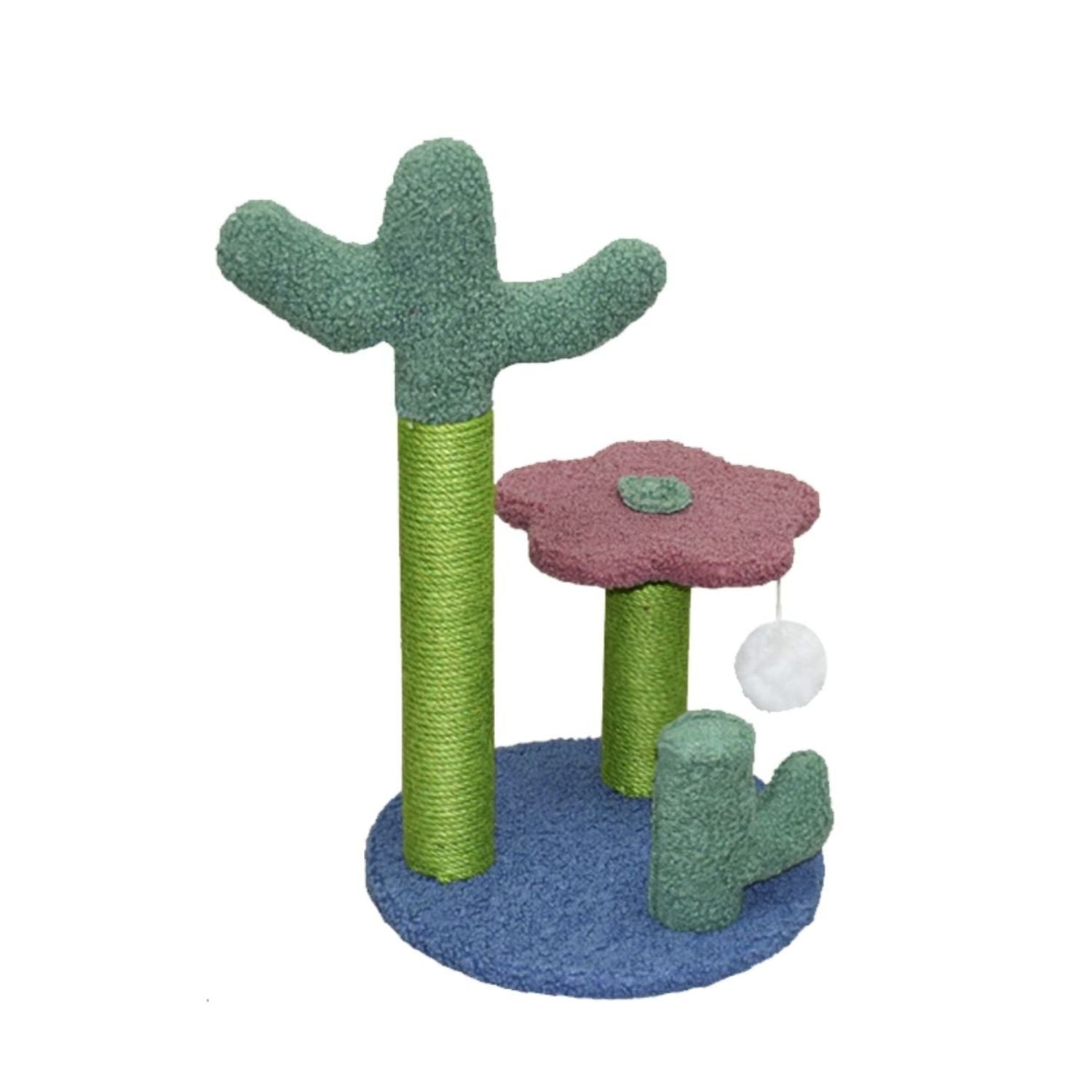 Floofi Flower Cat Tree with 2 Cactus 50cm FI-CT-112-RN