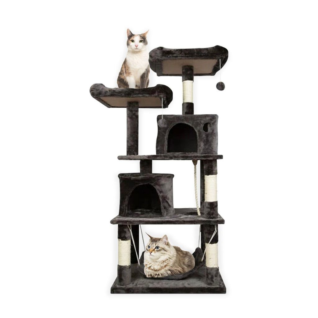 FLOOFI 145cm Plush Cat Condo Cat Tree Dark Grey FI-CT-156-BJ