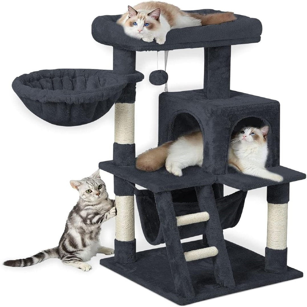 Floofi 104cm Plush Cat Condo Cat Tree Dark Grey FI-CT-168-ZZ