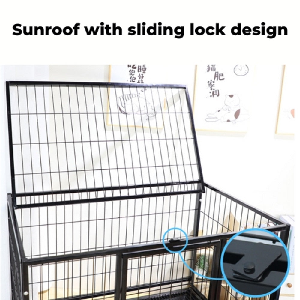 Floofi Dog Cage 32" (with wheels) FI-PC-130-XD