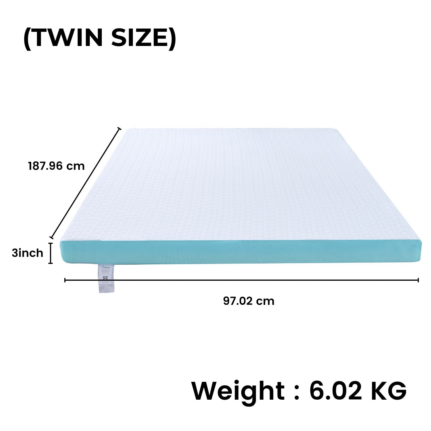 GOMINIMO Dual Layer Mattress Topper 3 inch with Gel Infused (Twin) GO-MTP-104