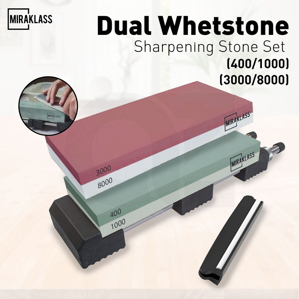 Miraklass Sharpening Stone Set (400/1000+3000/8000 Grit) MK-WS-100-RL