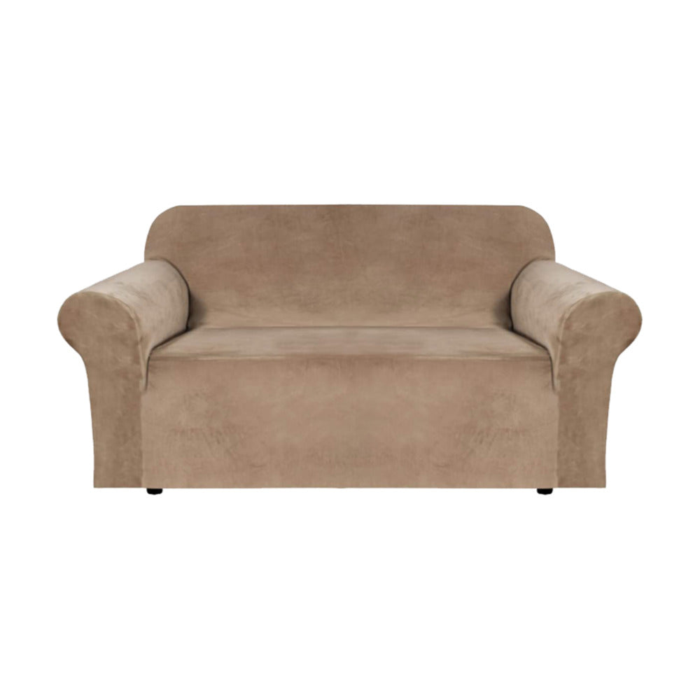 GOMINIMO Velvet Sofa Cover 2 Seater (Blush Brown) HM-SF-105-RD