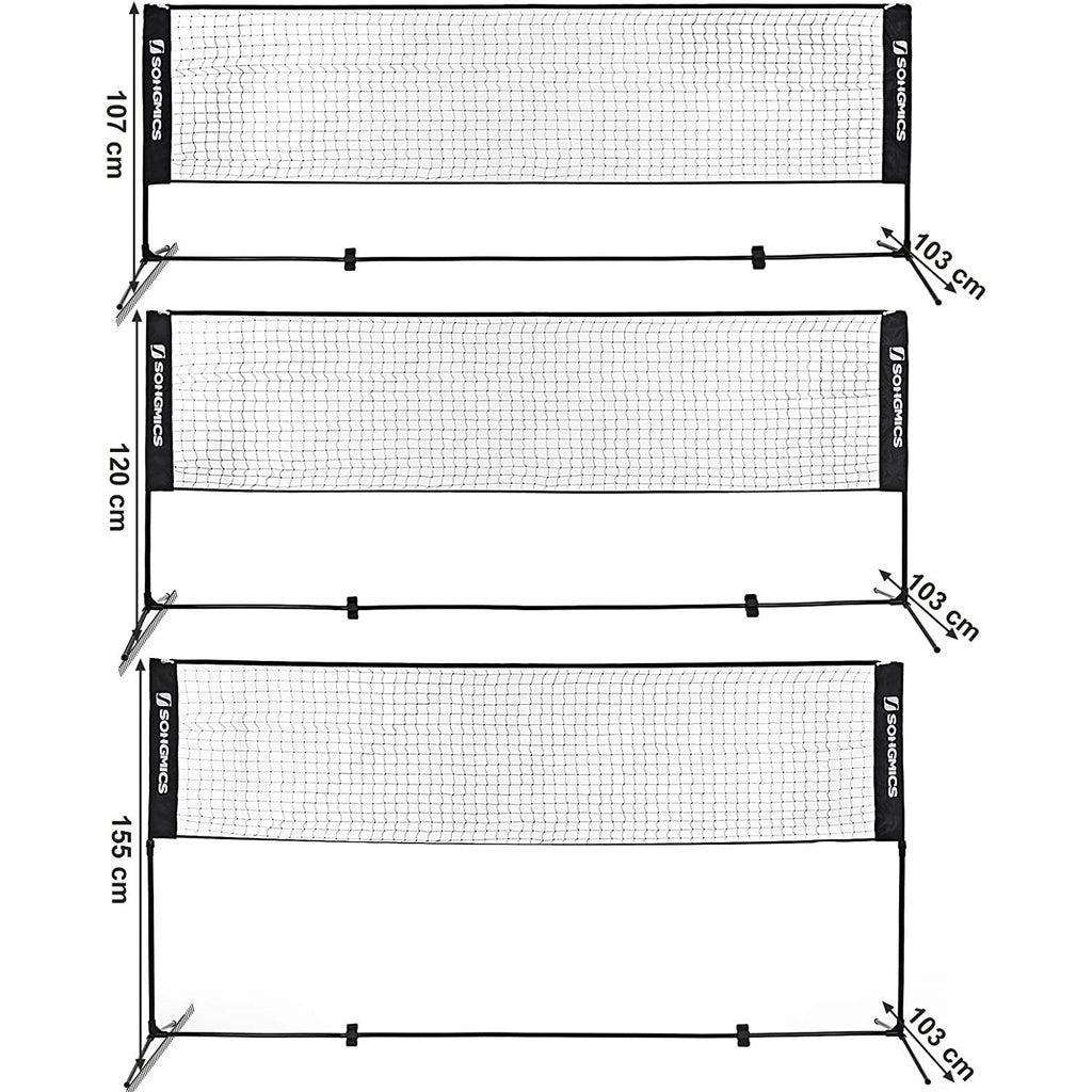 SONGMICS 4m Portable Tennis Badminton Net Black