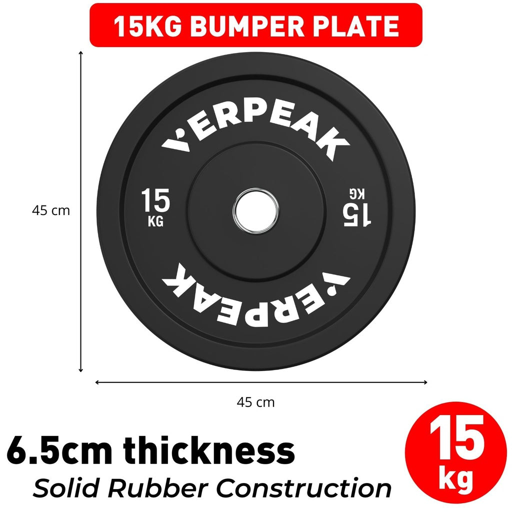 VERPEAK Black Bumper weight plates-Olympic (15kgx1) VP-WP-102-FP / VP-WP-102-LX