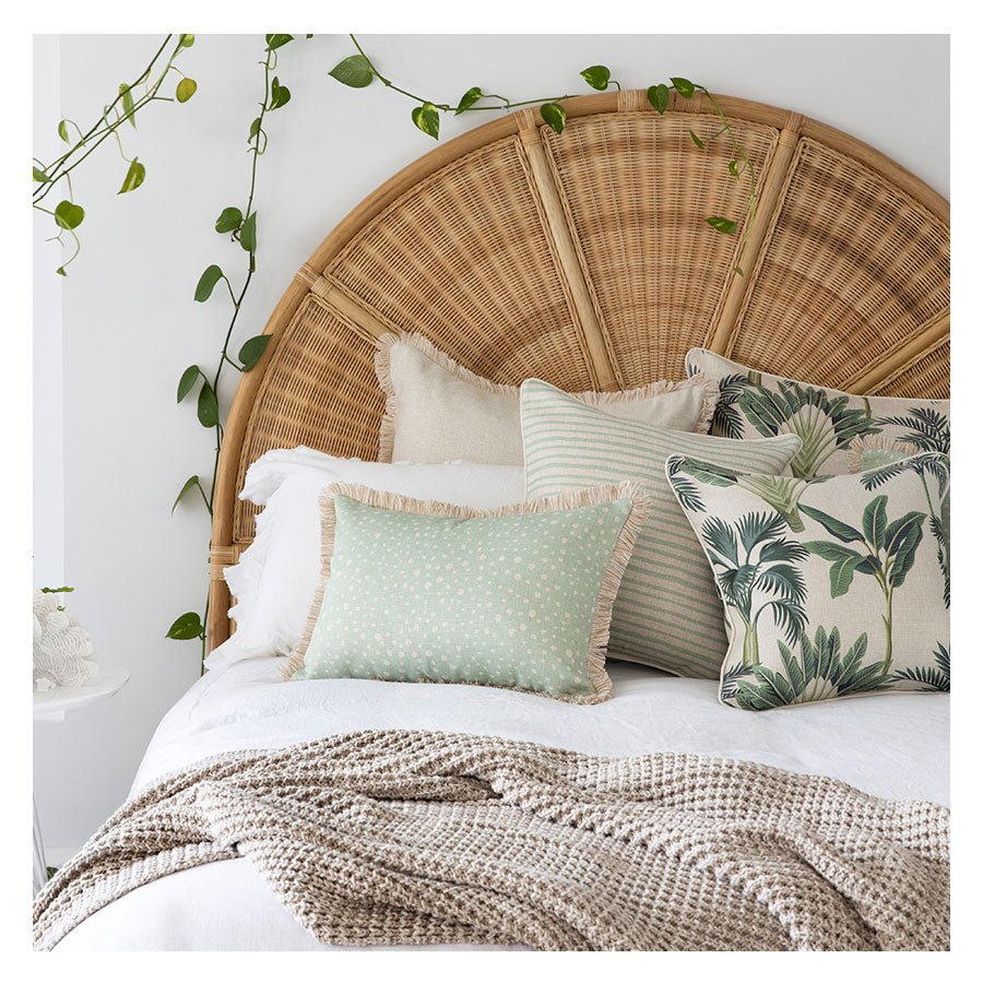 Cushion Cover-Coastal Fringe-Lunar Pale Mint-35cm x 50cm