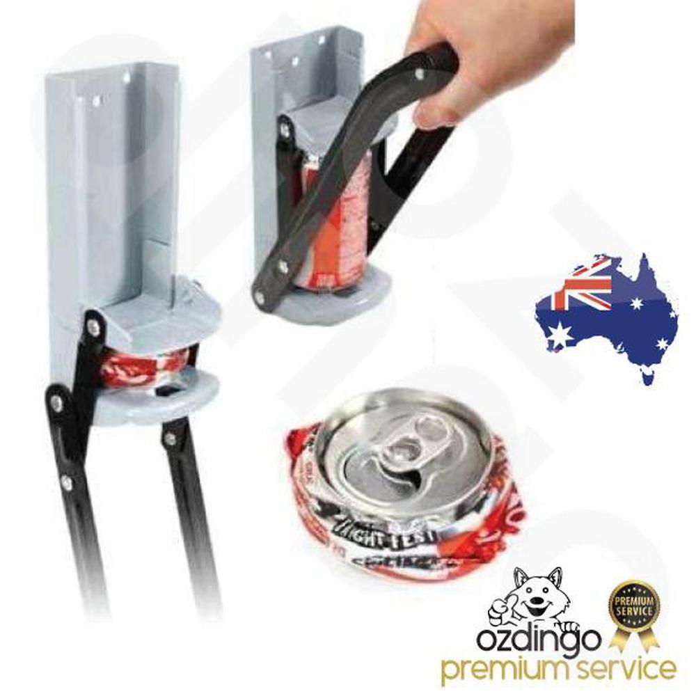 2x Aluminium Can Crusher - 16oz Beer Soda Smasher - Wall Mounted Bottle Opener