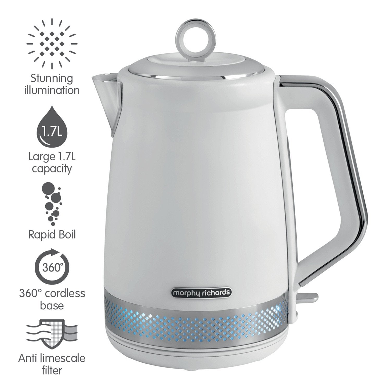 Morphy Richards Illumination Jug Kettle 1.7l - White