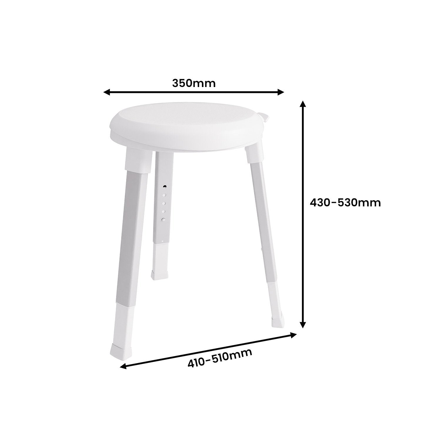 Evekare Deluxe Height-adjustable Rotating Bathroom Stool