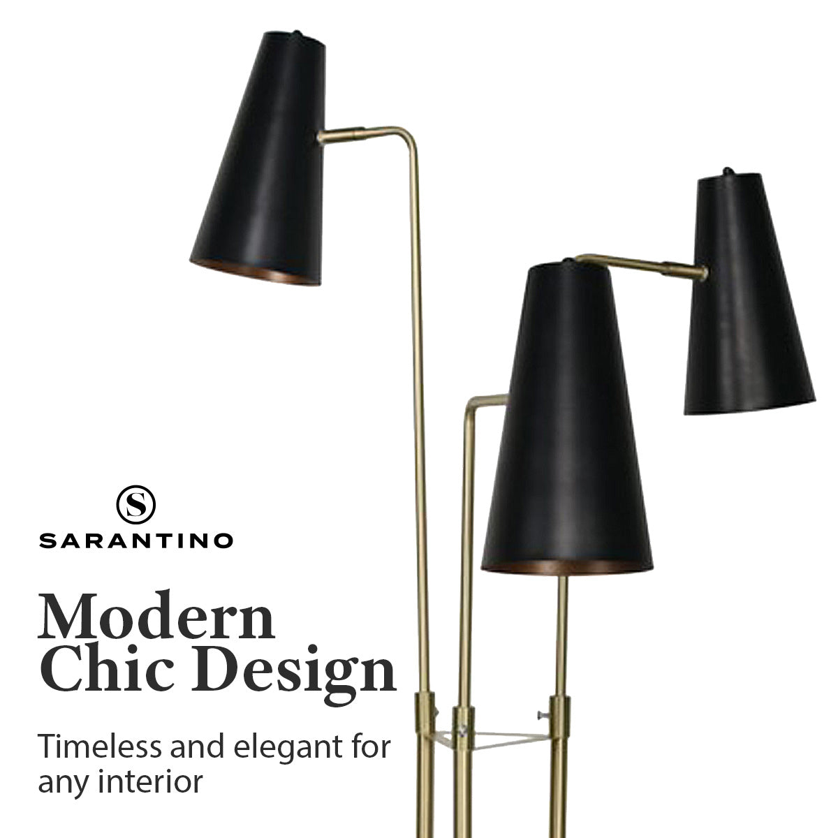 Sarantino Three Metal Shade Floor Lamp