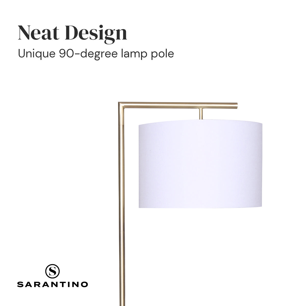 Sarantino 90-Degree Modern Arc Floor Lamp