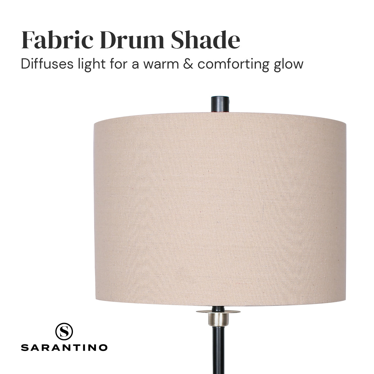 Sarantino Metal Table Lamp with Linen Drum Shade