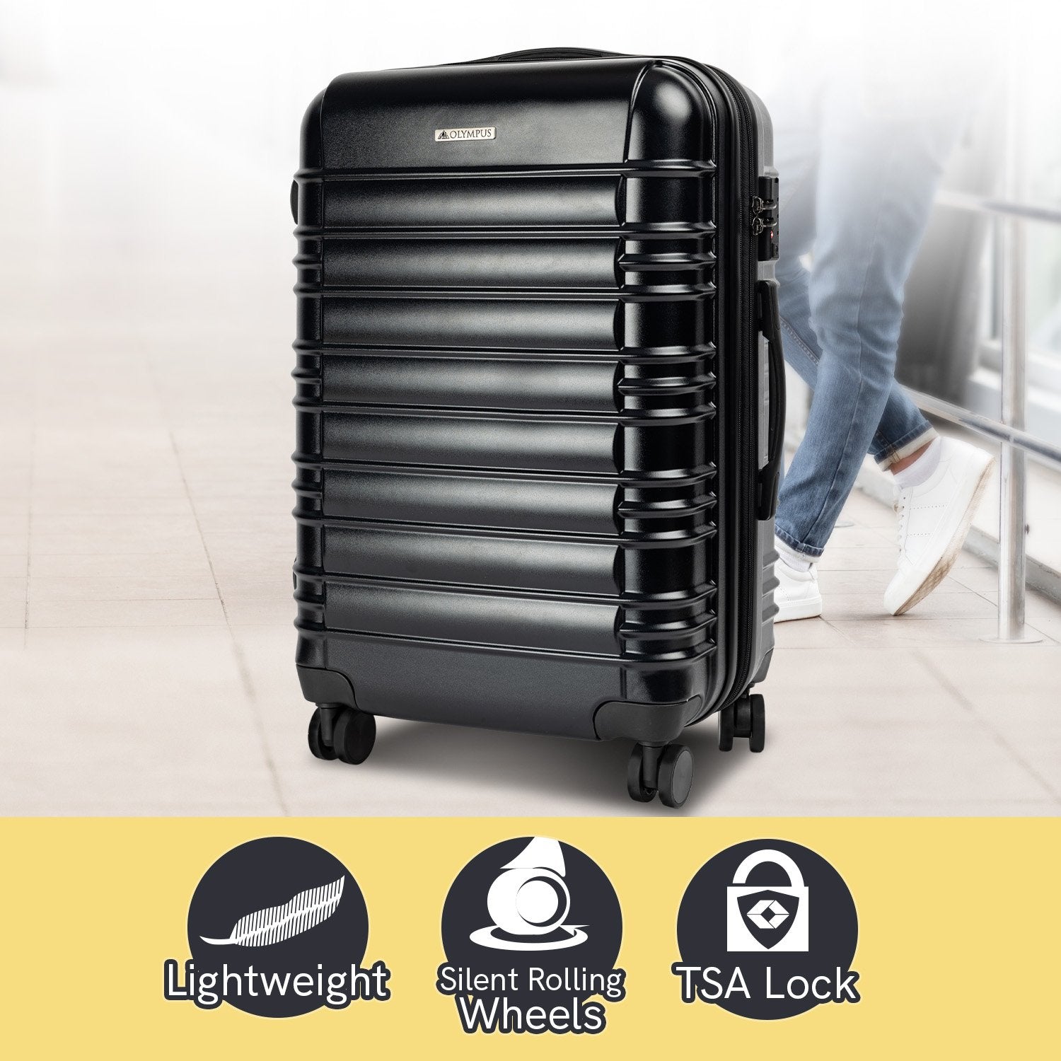 Olympus Noctis Suitcase 20in Hard Shell ABS+PC - Stygian Black