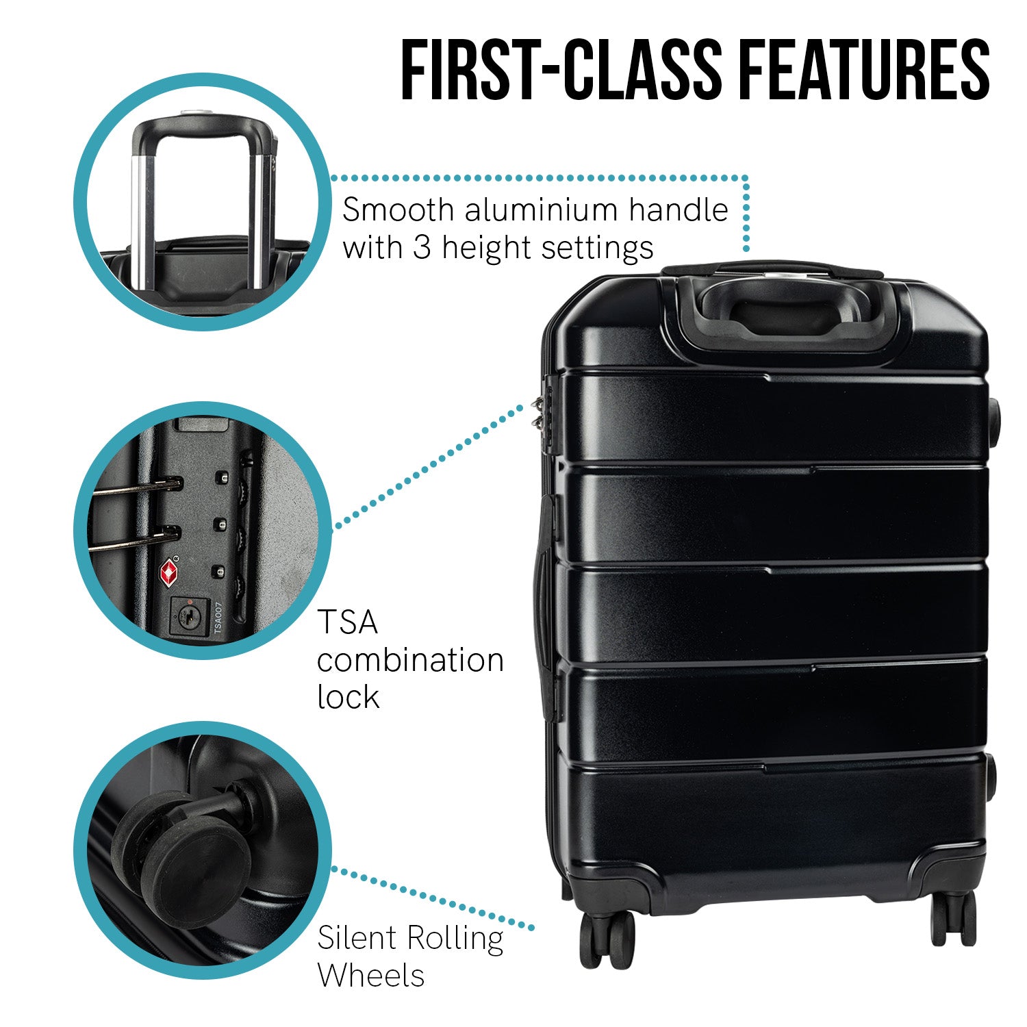 Olympus Artemis 28in Hard Shell Suitcase ABS+PC Jet Black