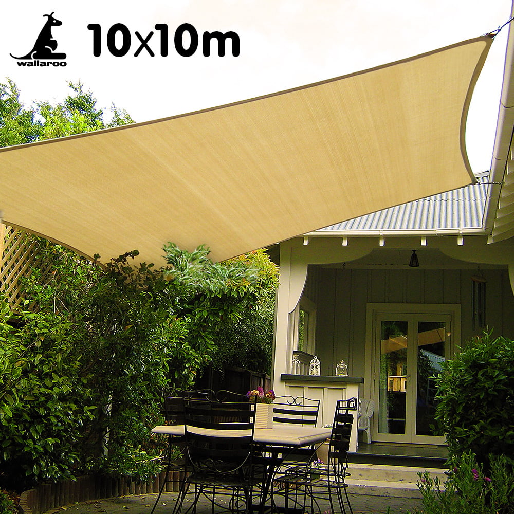 Wallaroo Square Shade Sail 10m x 10m - Sand